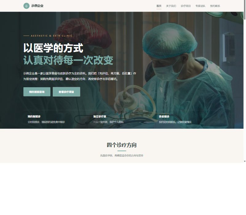 医疗健康 · 医疗美容模板
